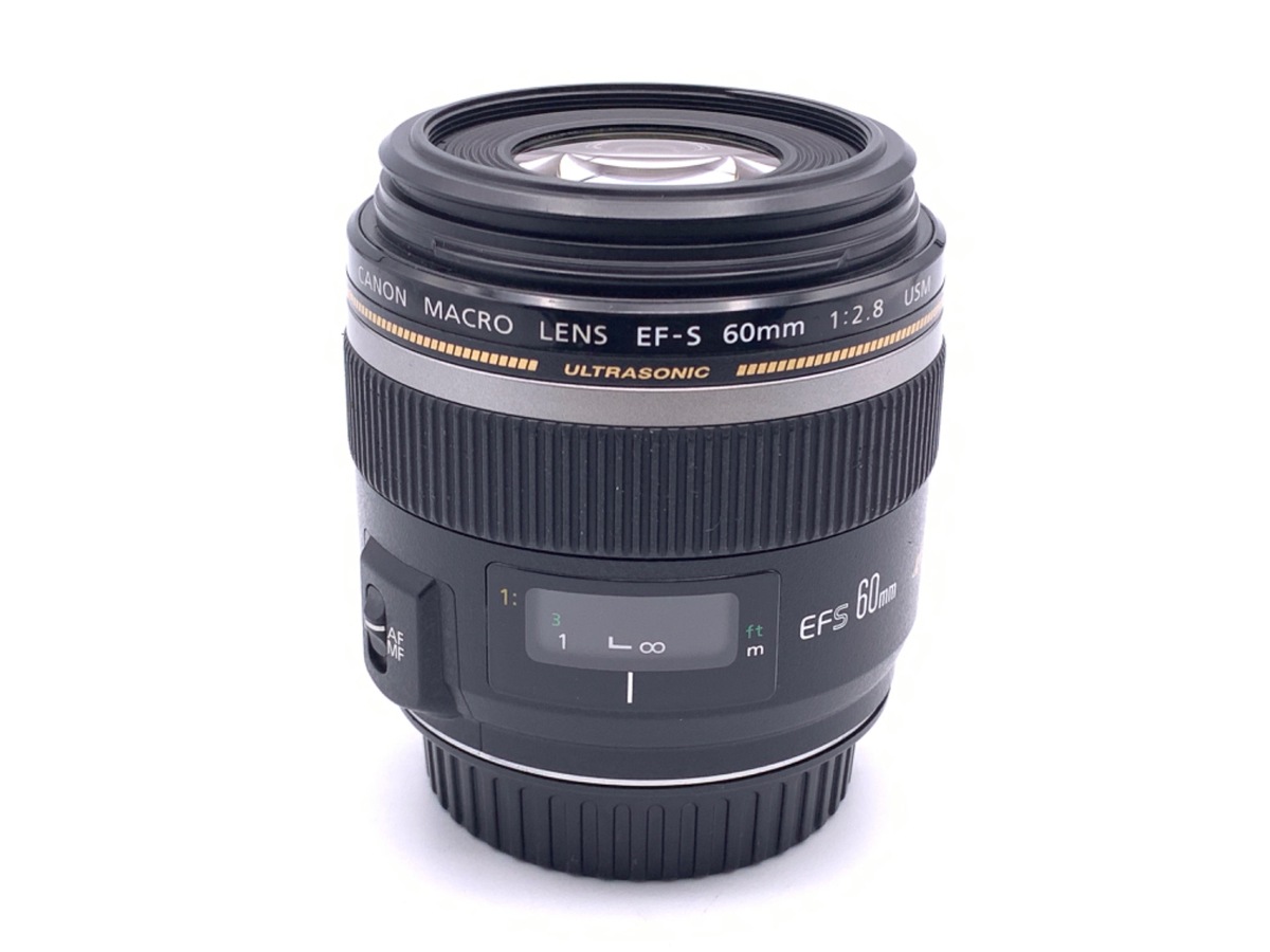 【傷あり】　Canon EF-S 60mm f/2.8 USM レンズ　フード付 傷あり】Canon EF-S 60mm f/2.8 USM レンズフード付
