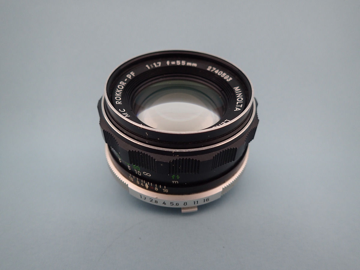 ミノルタ MINOLTA　f1.7/55mm ROKKOR 明るいレンズ　のみ MINOLTA MC ROKKOR-PF 55mm f/1.7 単焦点レンズ
