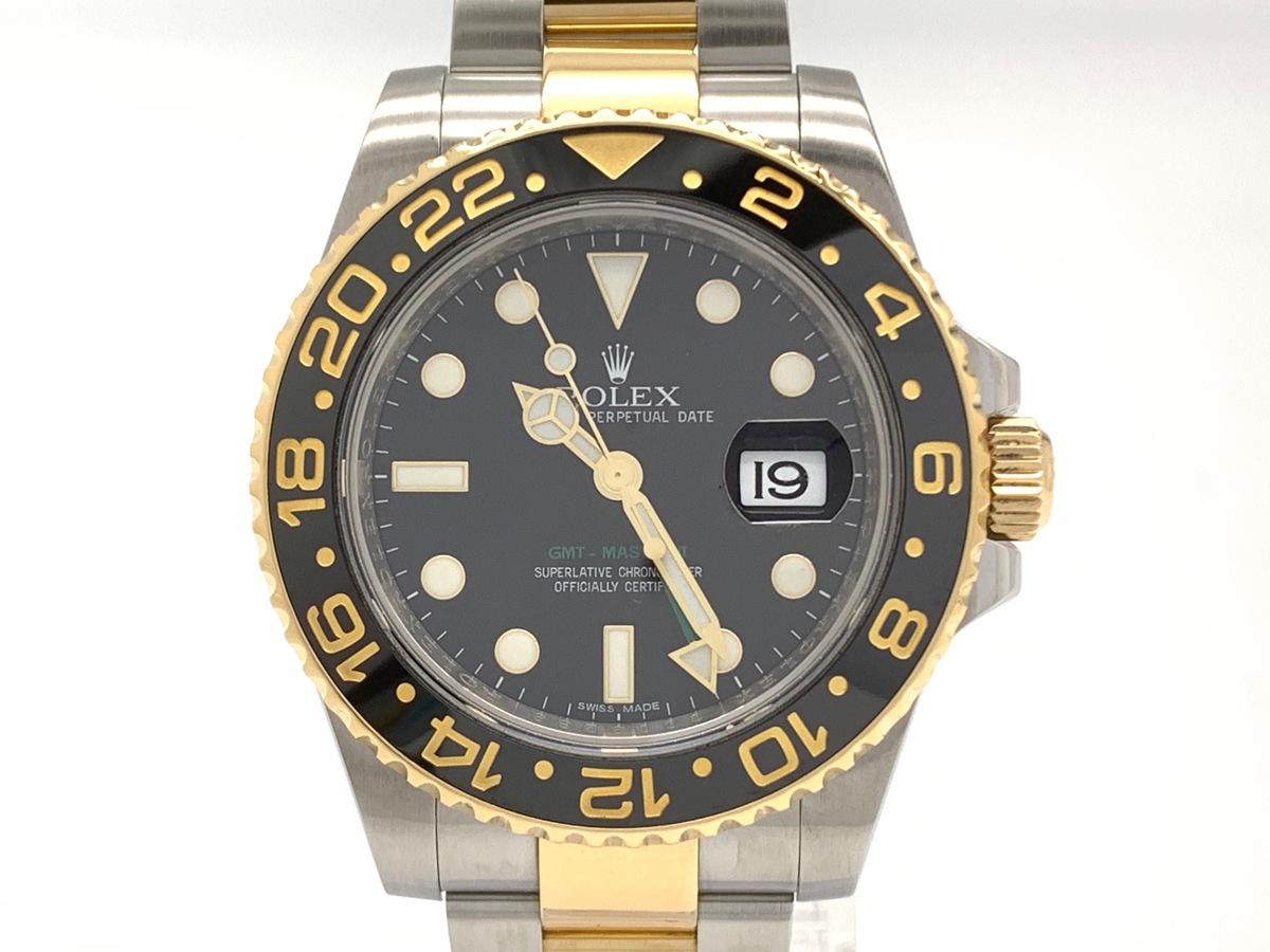 ロレックス(ROLEX) GMTマスターII ブラック 116713LN ステンレススティール/イエローゴールド