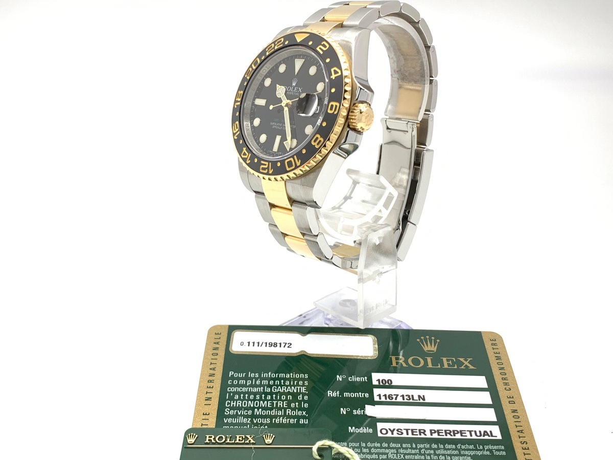ロレックス(ROLEX) GMTマスターII ブラック 116713LN ステンレススティール/イエローゴールド