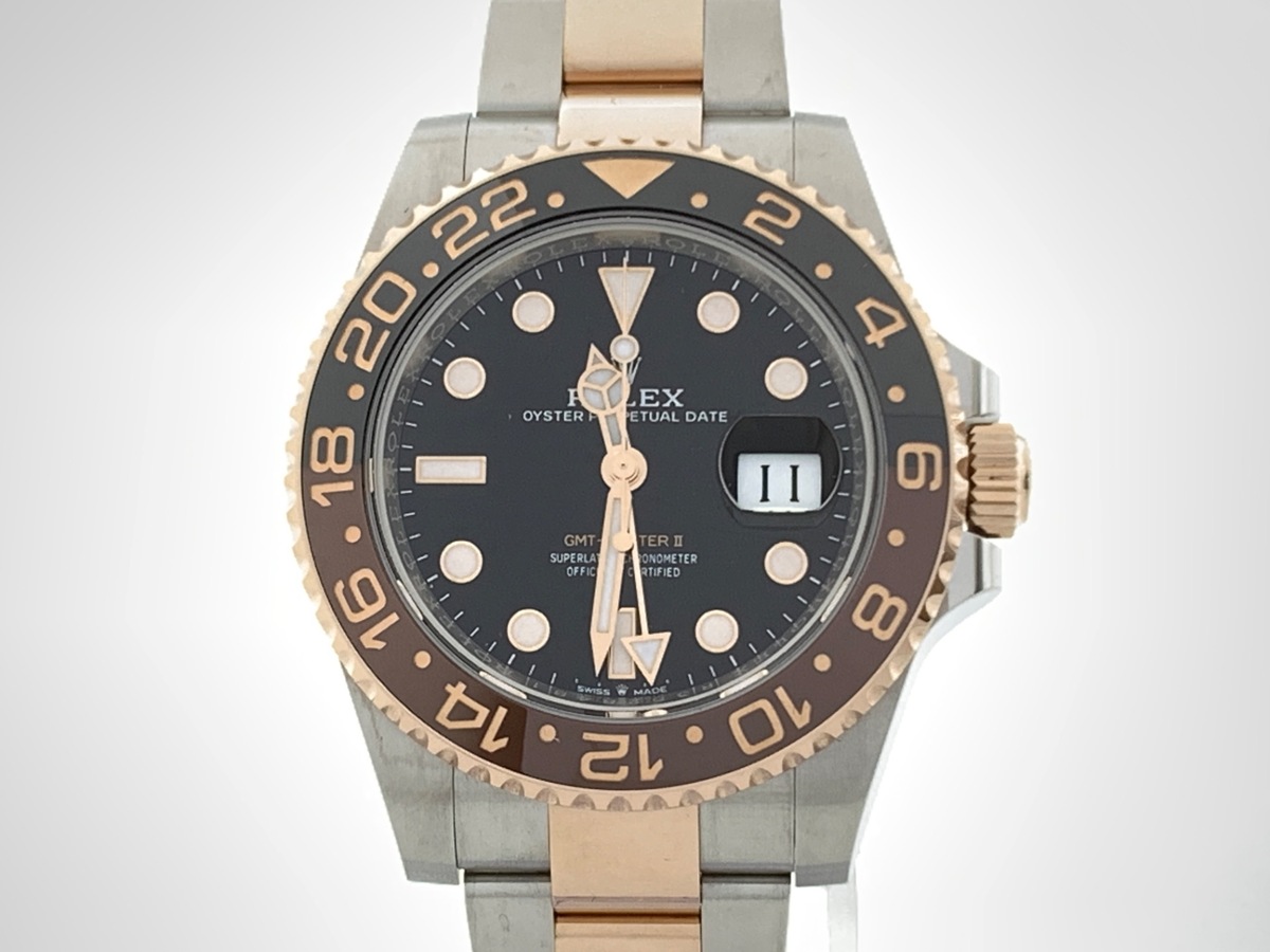 ロレックス(ROLEX) GMTマスターII ブラック 126711CHNR ステンレススティール/ローズゴールド オイスターブレス ブラック/ブルーベゼル