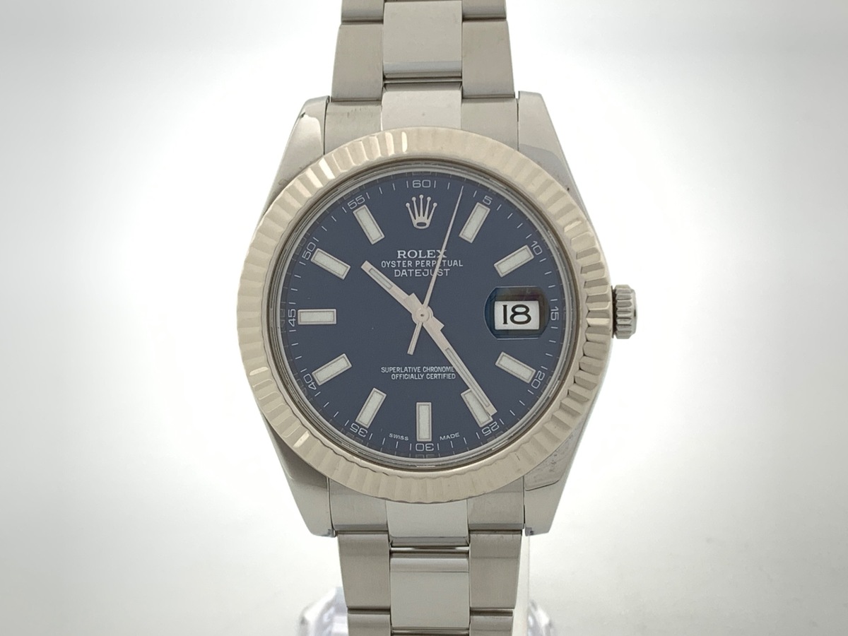 ロレックス(ROLEX) デイトジャスト II ブルー 116334 ステンレススティール/ホワイトゴールド オイスターブレス