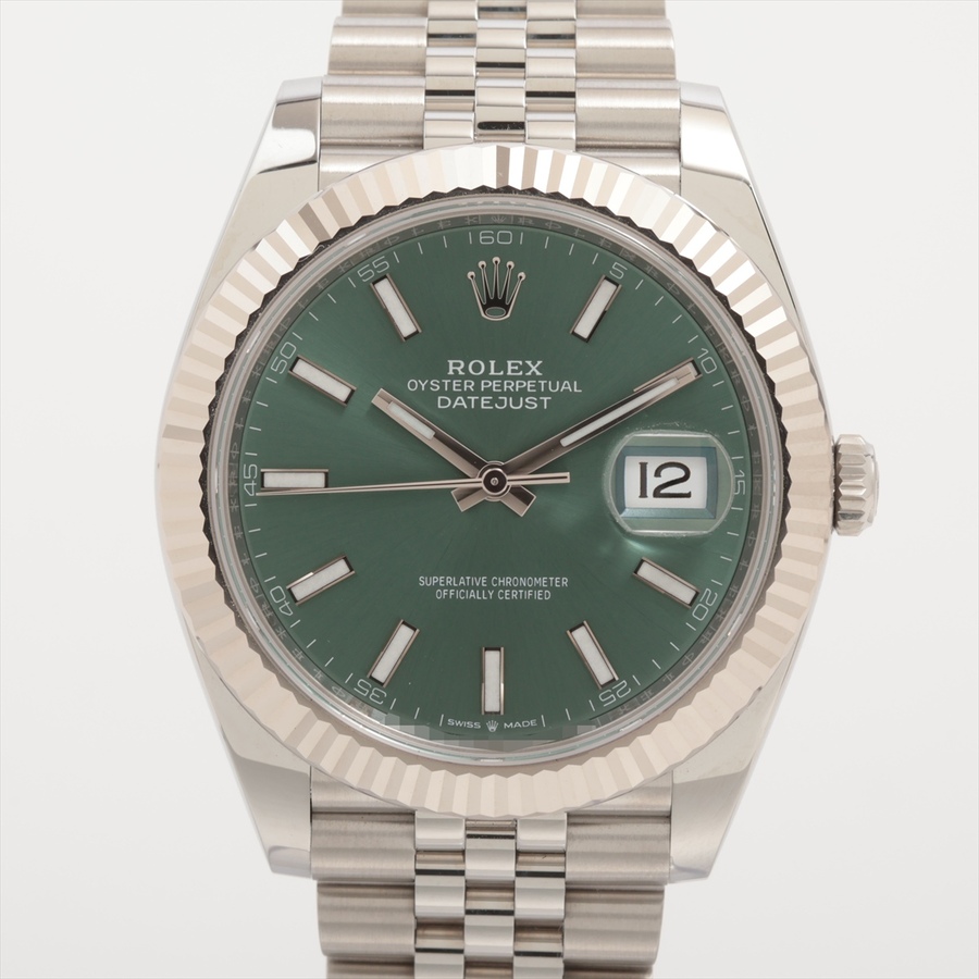 ロレックス(ROLEX) デイトジャスト 41 ミントグリーン 126334 ステンレススティール/ホワイトゴールド ジュビリーブレス