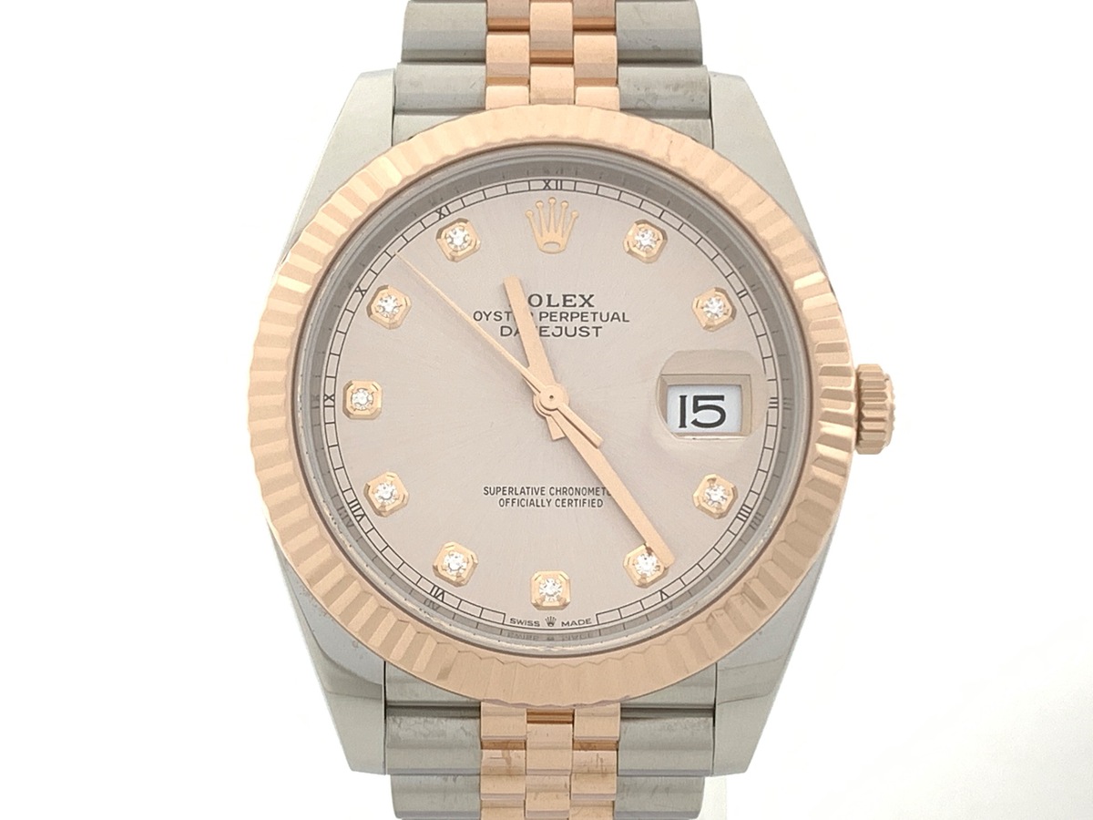 ロレックス(ROLEX) デイトジャスト 41 サンダスト [ピンク系] 126331G ステンレススティール/ローズゴールド 10Pダイヤ ジュビリーブレス