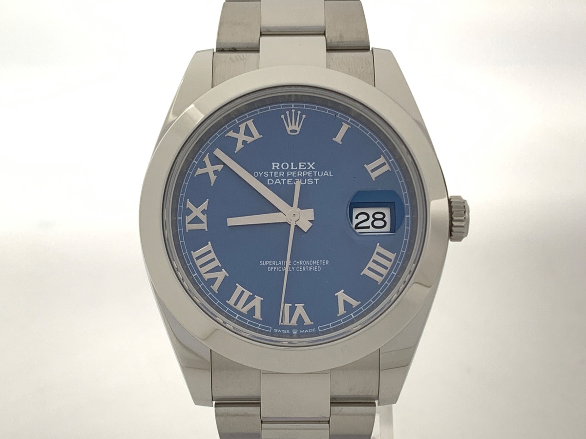 ロレックス(ROLEX) デイトジャスト 41 ブルー 126300 ステンレススティール ローマ オイスターブレス