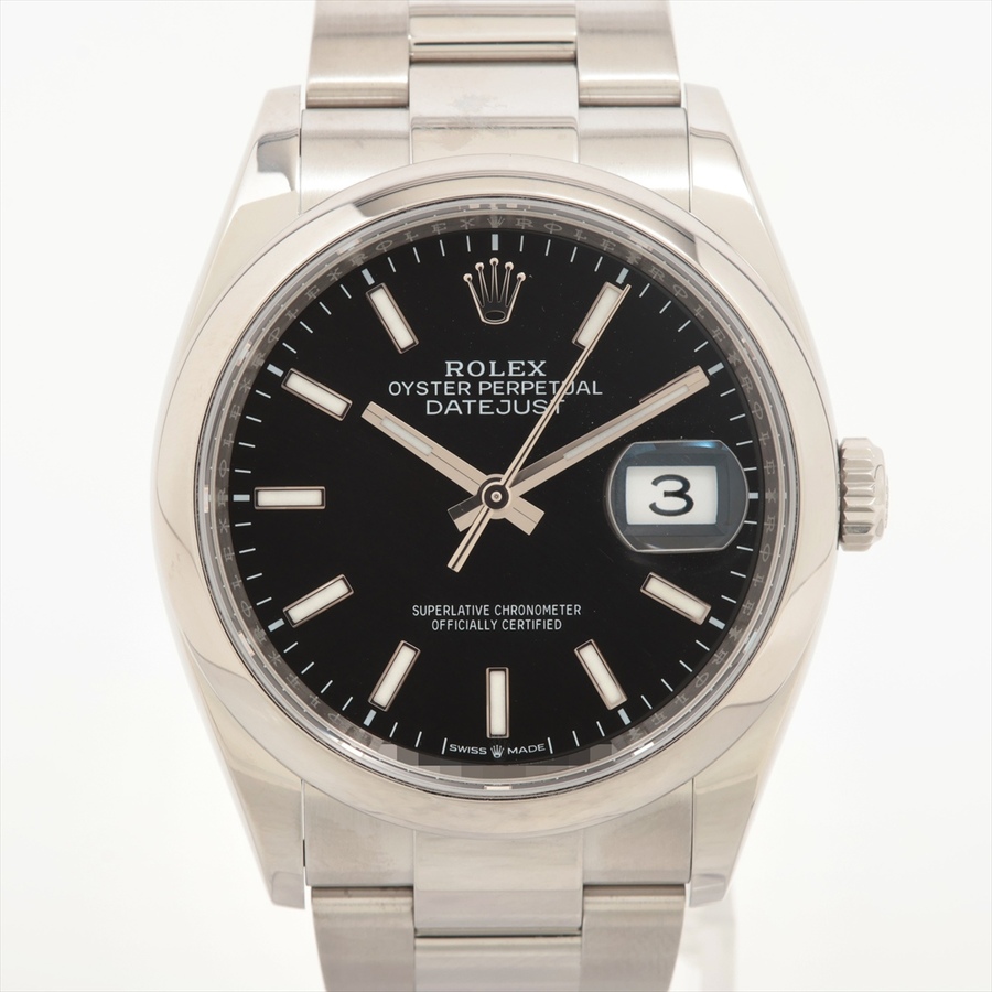 ロレックス(ROLEX) デイトジャスト 36 ブラック 126200 ステンレススティール オイスターブレス
