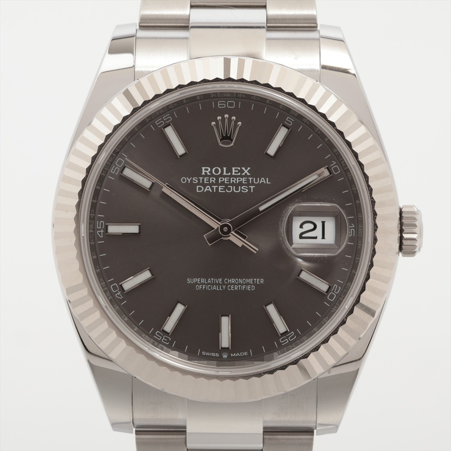 ロレックス(ROLEX) デイトジャスト 41 スレート [グレー系] 126334 ステンレススティール/ホワイトゴールド ローマ オイスターブレス
