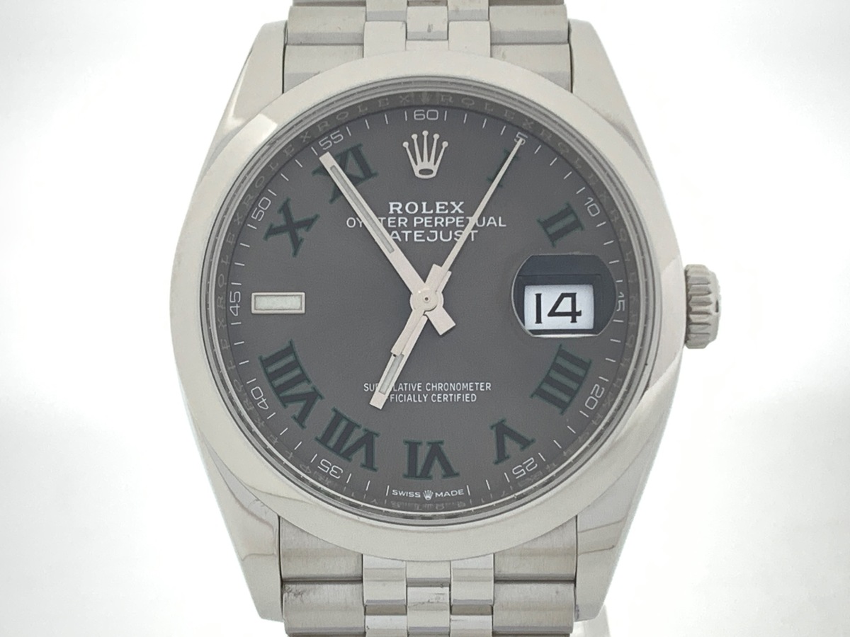 ロレックス(ROLEX) デイトジャスト 36 スレート/グリーン [グレー系] 126200 ステンレススティール ローマ ジュビリーブレス