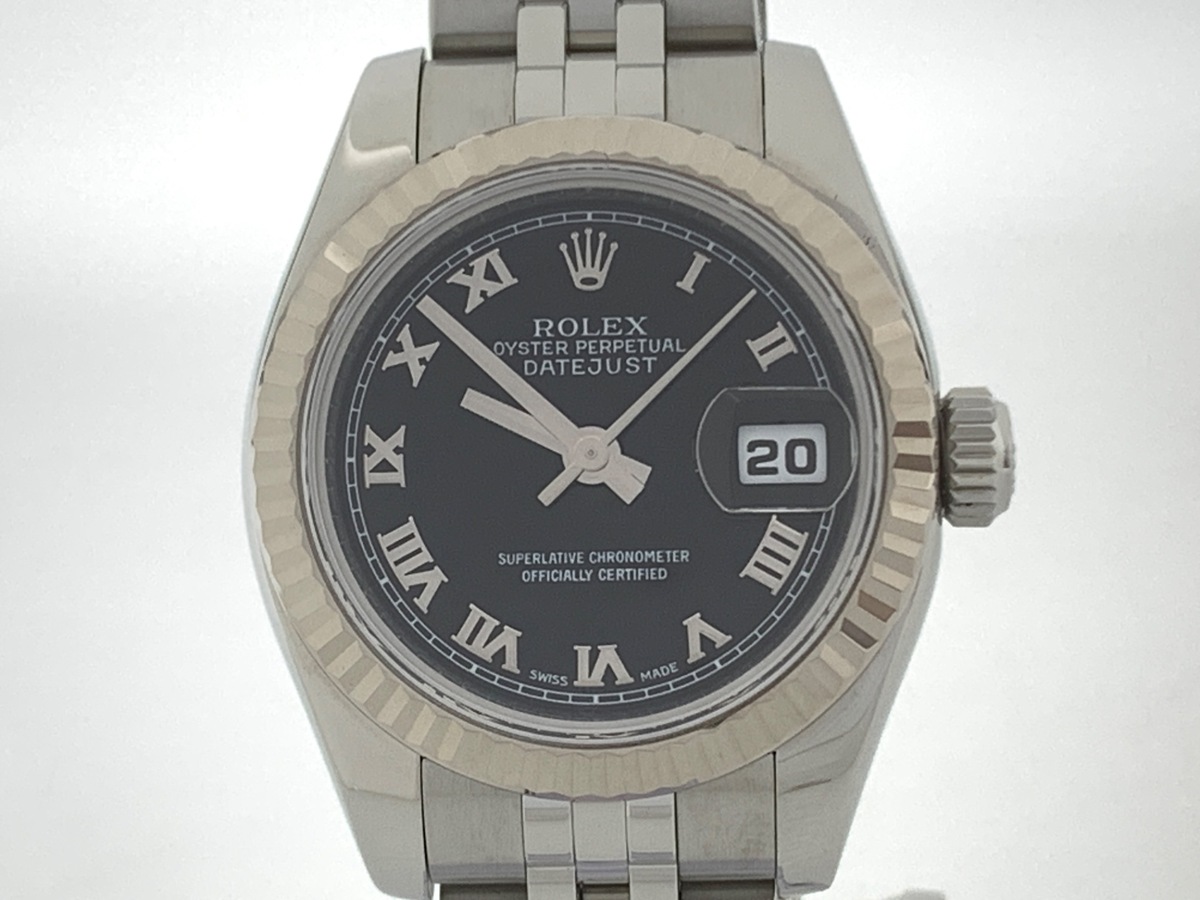 ロレックス(ROLEX) デイトジャスト 26 ブラック 179174 ステンレススティール/ホワイトゴールド ローマ ジュビリーブレス
