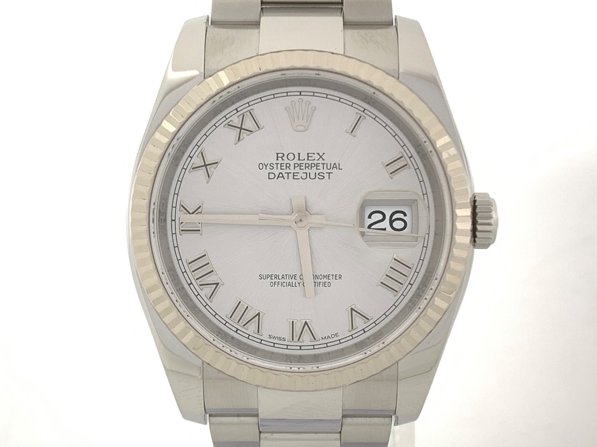 ロレックス(ROLEX) デイトジャスト 36 シルバー 116234 ステンレススティール/ホワイトゴールド オイスターブレス