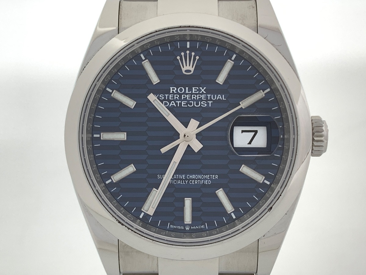 ロレックス(ROLEX) デイトジャスト 36 ブルー 126200 ステンレススティール フルーテッドモチーフ オイスターブレス