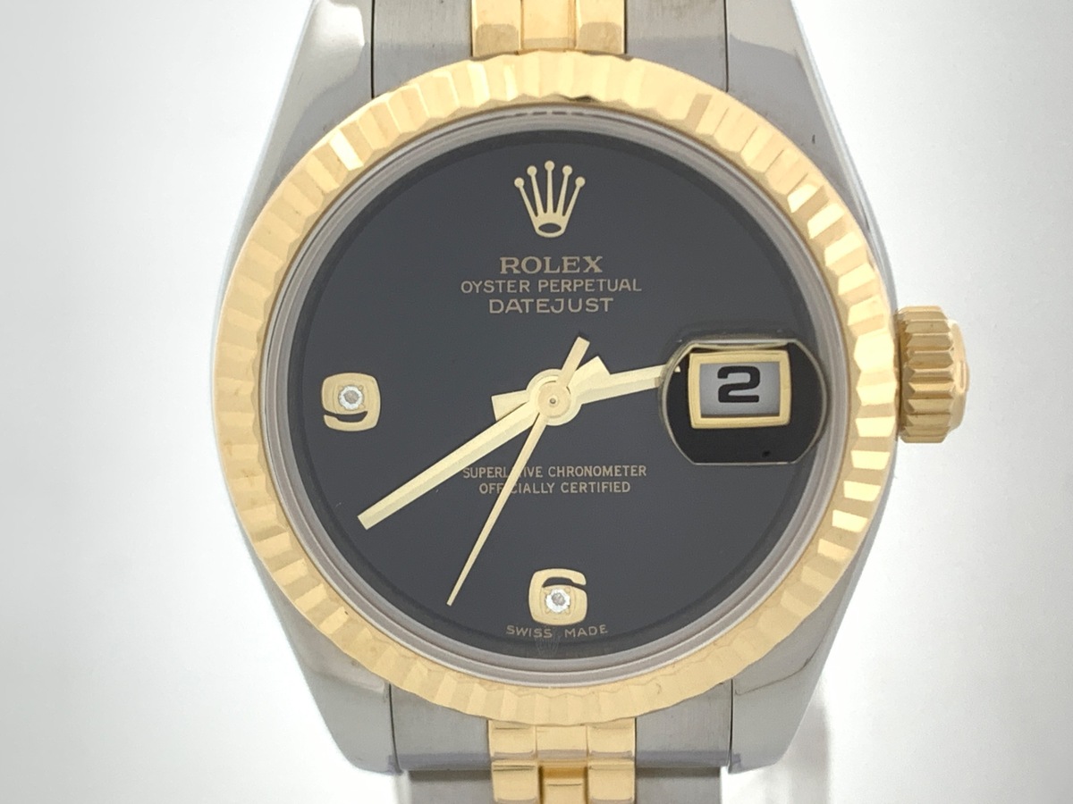 ロレックス(ROLEX) デイトジャスト 26 オニキス [ブラック系] 179173BR ステンレススティール/イエローゴールド ジュビリーブレス
