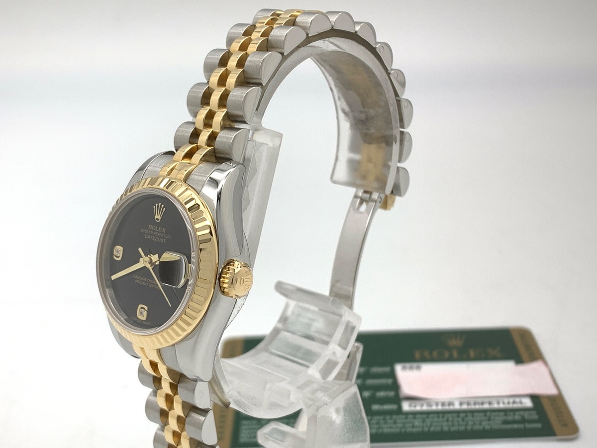 ロレックス(ROLEX) デイトジャスト 26 オニキス [ブラック系] 179173BR ステンレススティール/イエローゴールド ジュビリーブレス