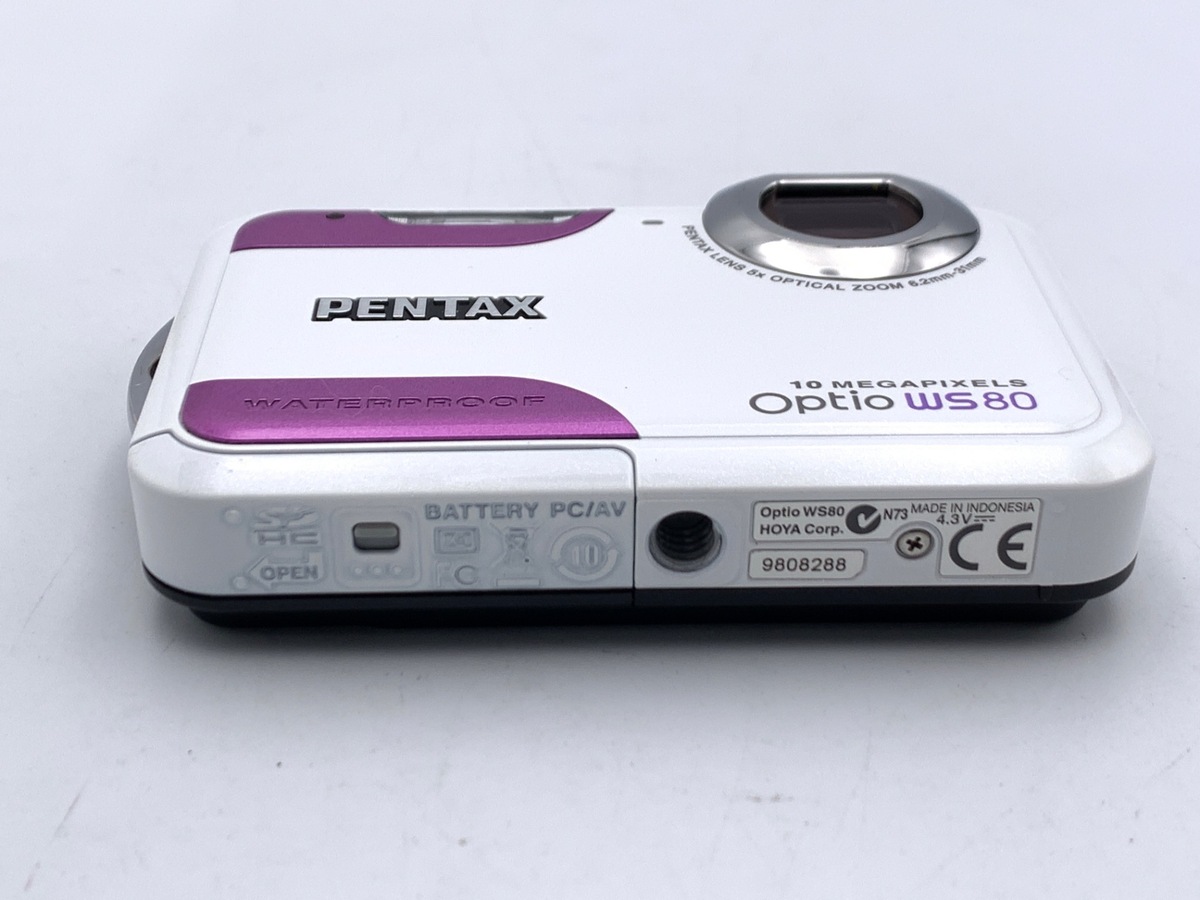 PENTAX Optio WS80 ホワイト＆パープル 動作確認済 コンデジ 中古】ペンタックス Optio WS80 ホワイト+パープル｜｜カメラの