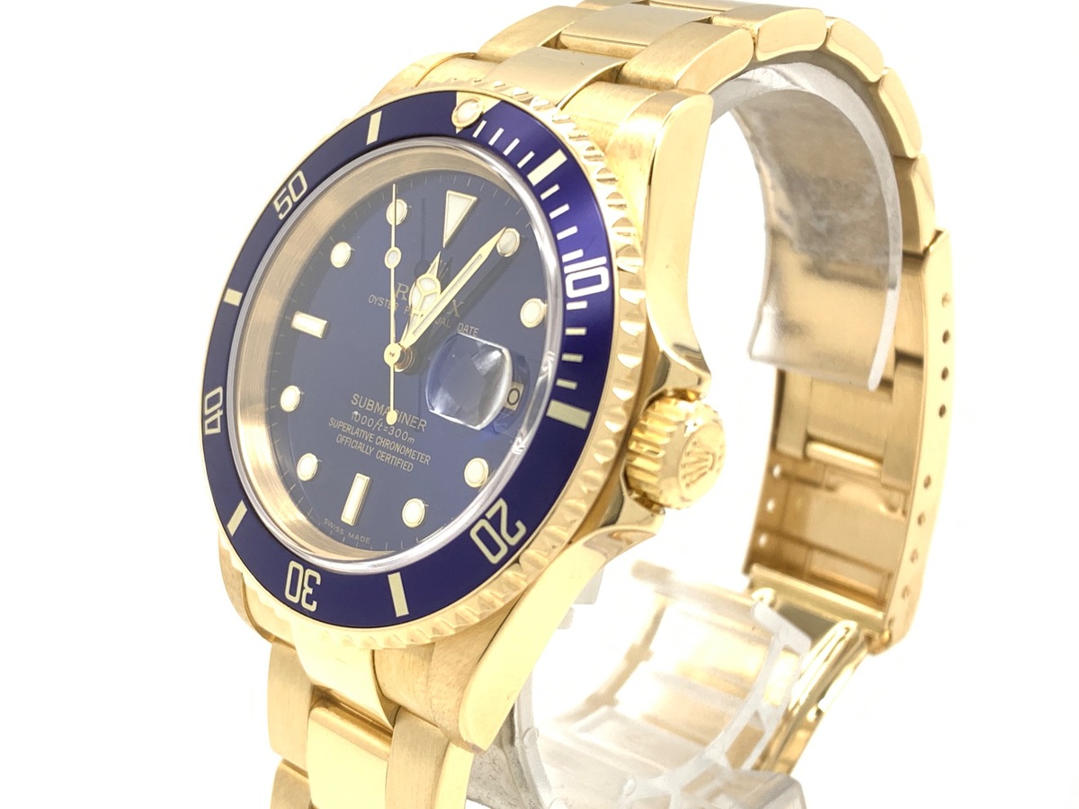 ロレックス(ROLEX) サブマリーナー デイト ブルー 16618 イエローゴールド