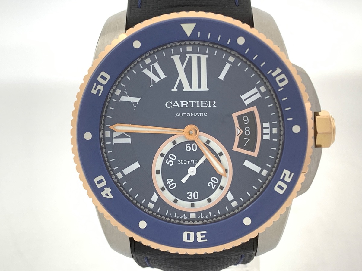 カルティエ カリブルドゥカルティエ ダイバー ブラック W2CA0008 ステンレススティール/ピンクゴールド