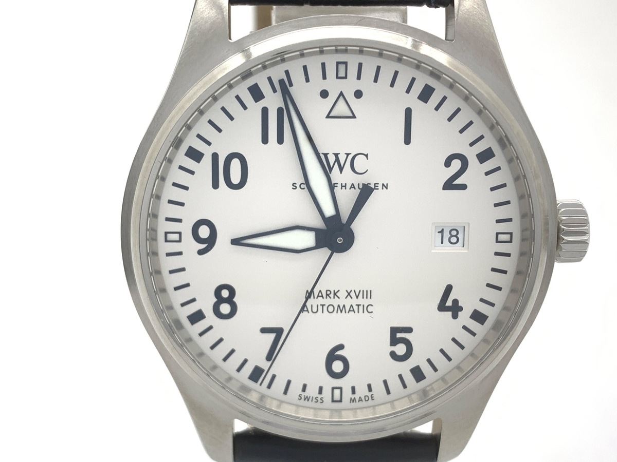 中古：AB(良品)】IWC パイロットウォッチ マークXVIII ホワイト 