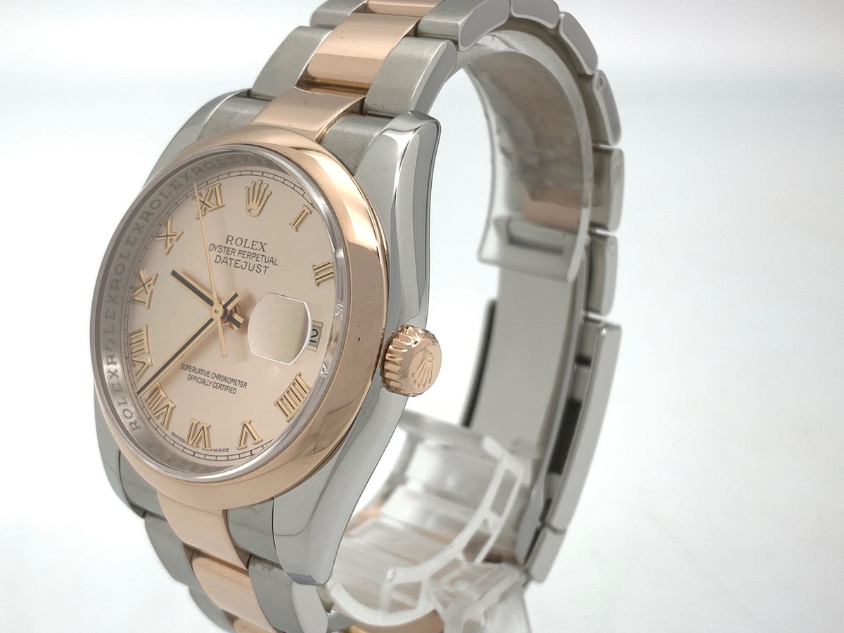 ロレックス(ROLEX) デイトジャスト 36 ピンク 116201 ステンレススティール/イエローゴールド ローマ オイスターブレス