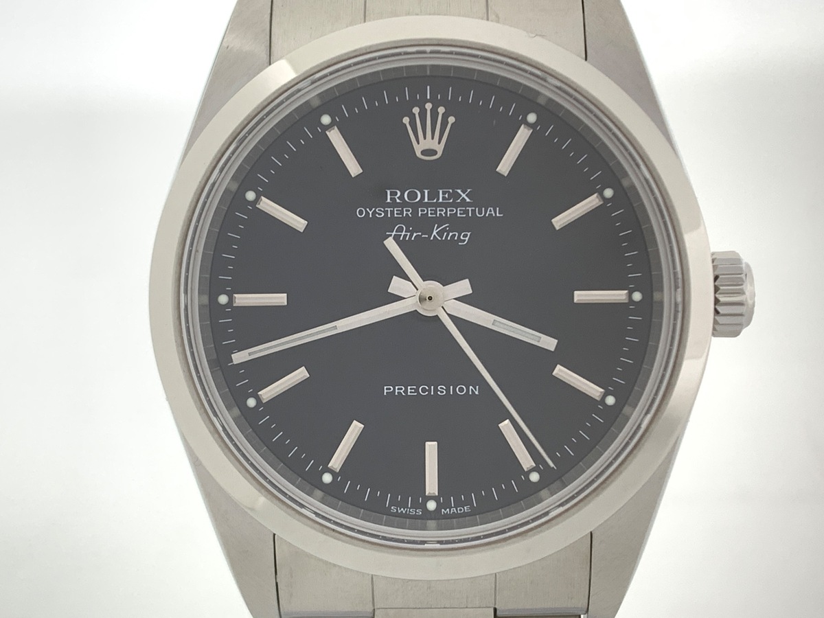 ロレックス(ROLEX) エアキング ブラック 14000M ステンレススティール