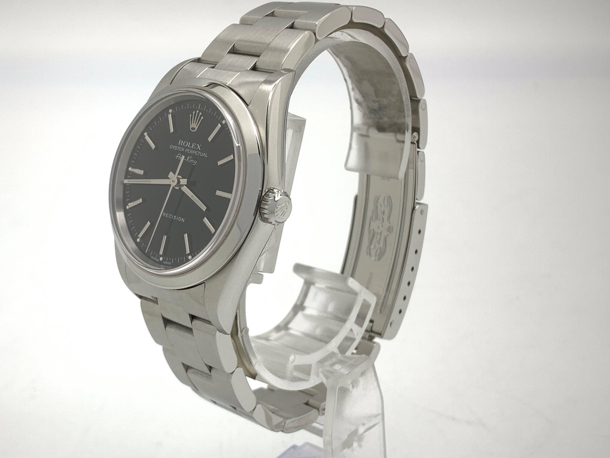 ロレックス(ROLEX) エアキング ブラック 14000M ステンレススティール