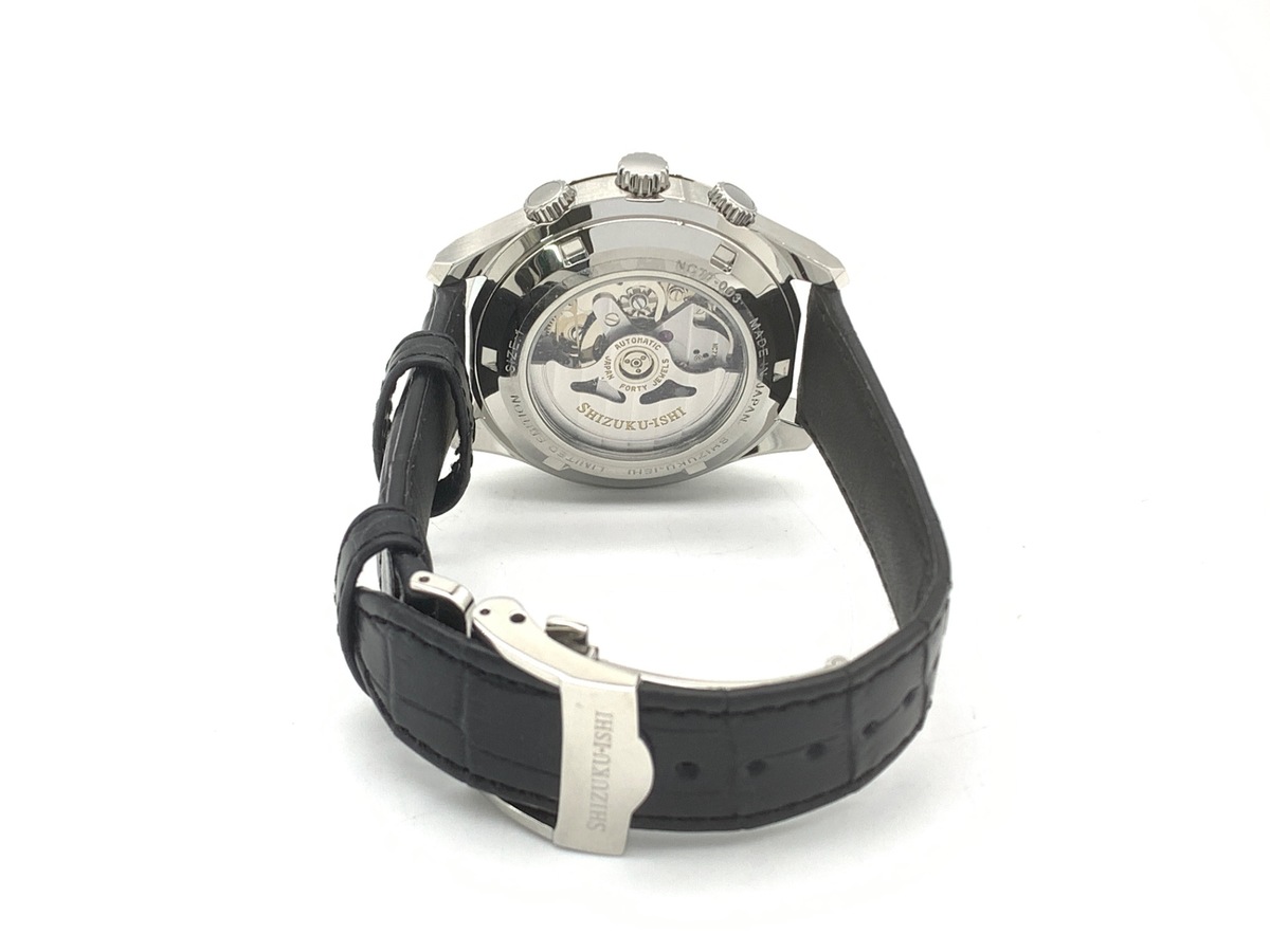セイコー SHIZUKU-ISHI ブラック NC77-003/TNC770101 ステンレススティール レザーベルト 雫石高級時計工房
