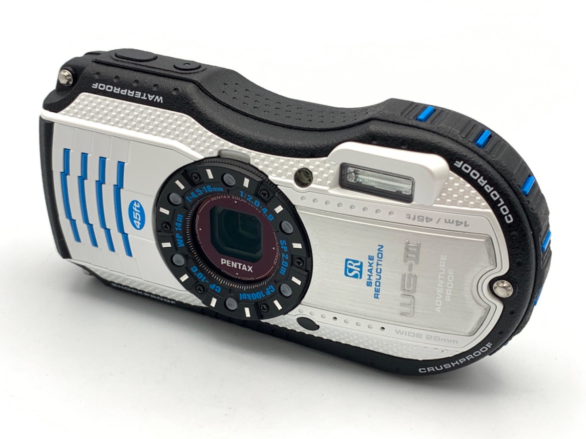 PENTAX Optio WG-III コンパクトデジタルカメラ【管理№2】 中古：AB(良品)】ペンタックス Optio WG-3 ホワイト・ブルー
