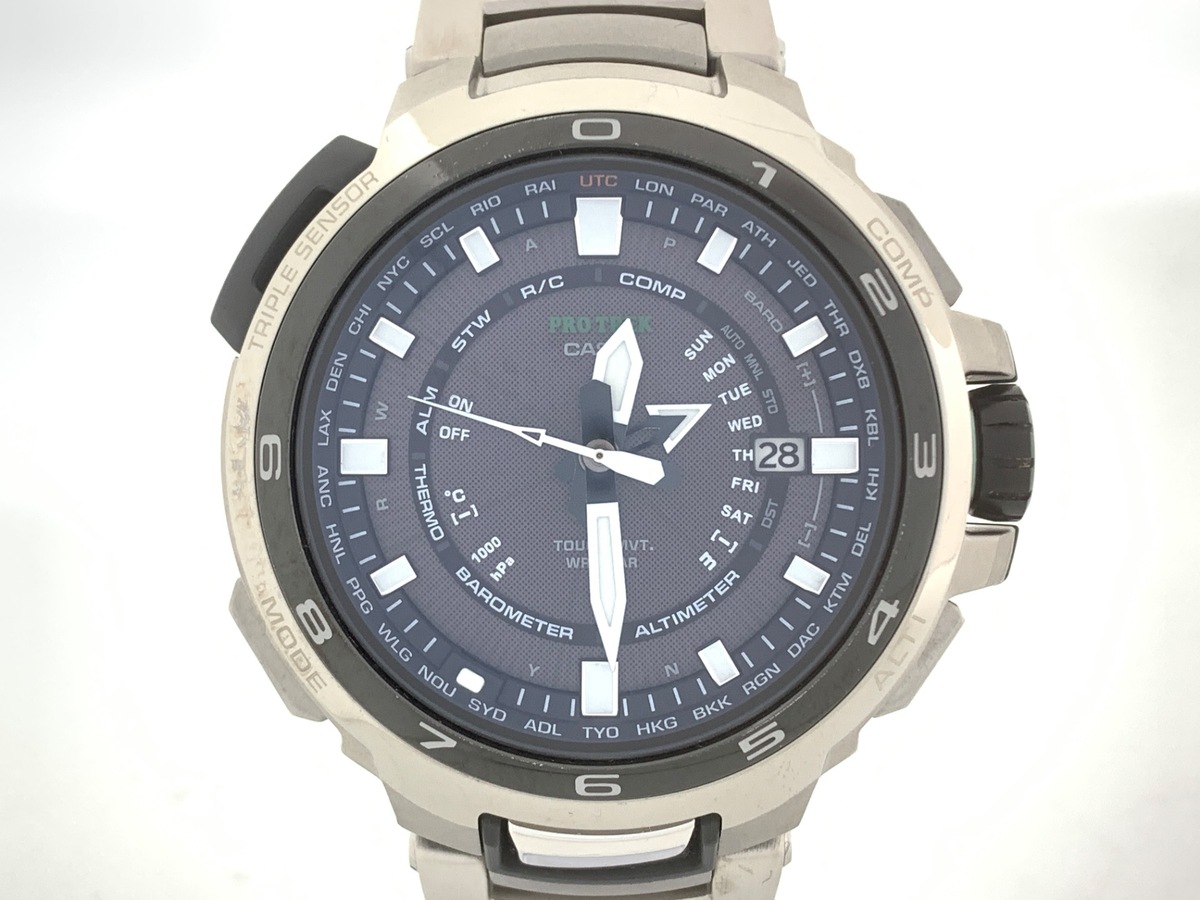 中古：B(並品)】カシオ プロトレック マナスル ブラック PRX-7000T-7JF 