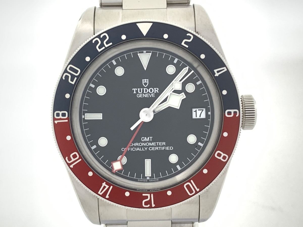 チューダー ブラックベイ GMT ブラック 79830RB ステンレススティール ブルー/レッドベゼル SSブレス