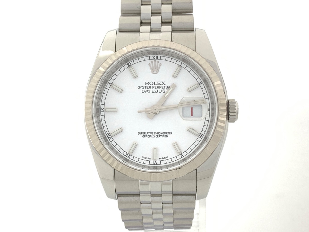 ロレックス(ROLEX) デイトジャスト 36 ホワイト 116234 ステンレススティール/ホワイトゴールド ジュビリーブレス