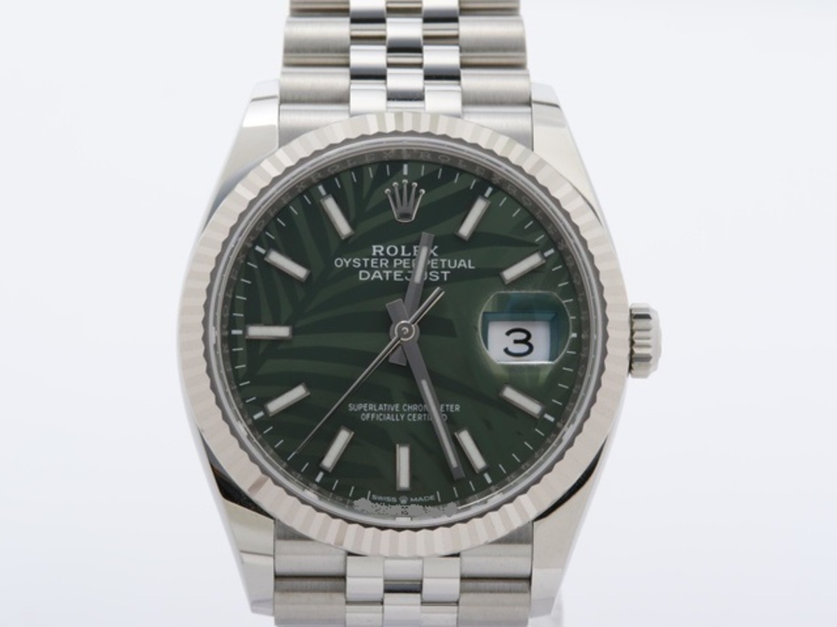 ロレックス(ROLEX) デイトジャスト 36 グリーン 126234 ステンレススティール/ホワイトゴールド パームモチーフ ジュビリーブレス