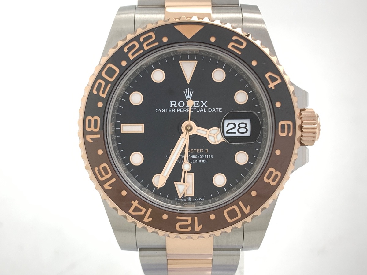 ロレックス(ROLEX) GMTマスターII ブラック 126711CHNR ステンレススティール/ローズゴールド オイスターブレス ブラック/ブルーベゼル