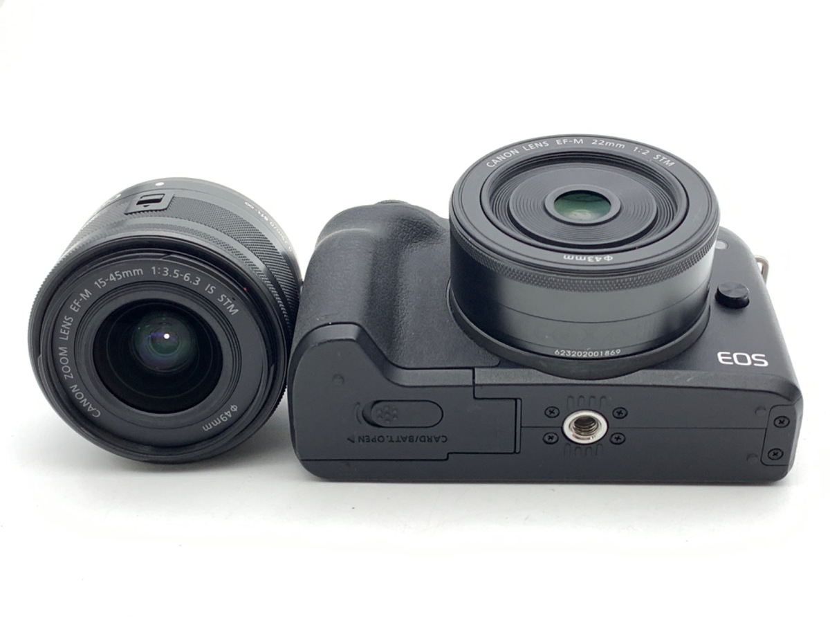 中古：B(並品)】キヤノン EOS Kiss M ダブルレンズキット ブラック