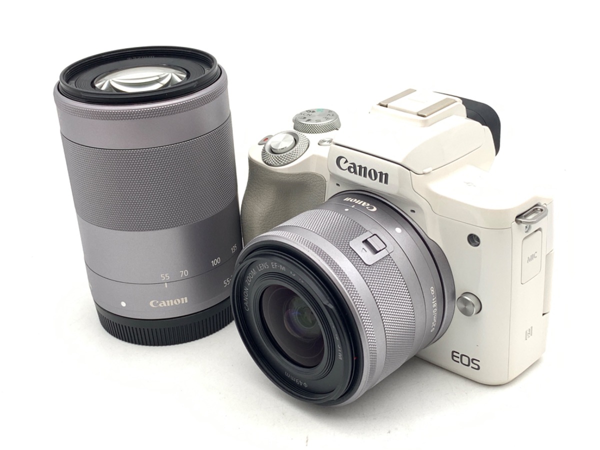 中古：B(並品)】キヤノン EOS Kiss M ダブルズームキット ホワイト