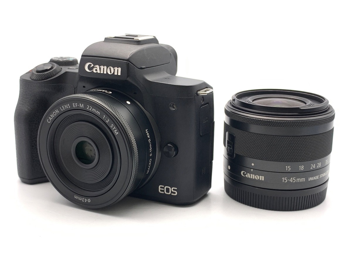中古：B(並品)】キヤノン EOS Kiss M ダブルレンズキット ブラック