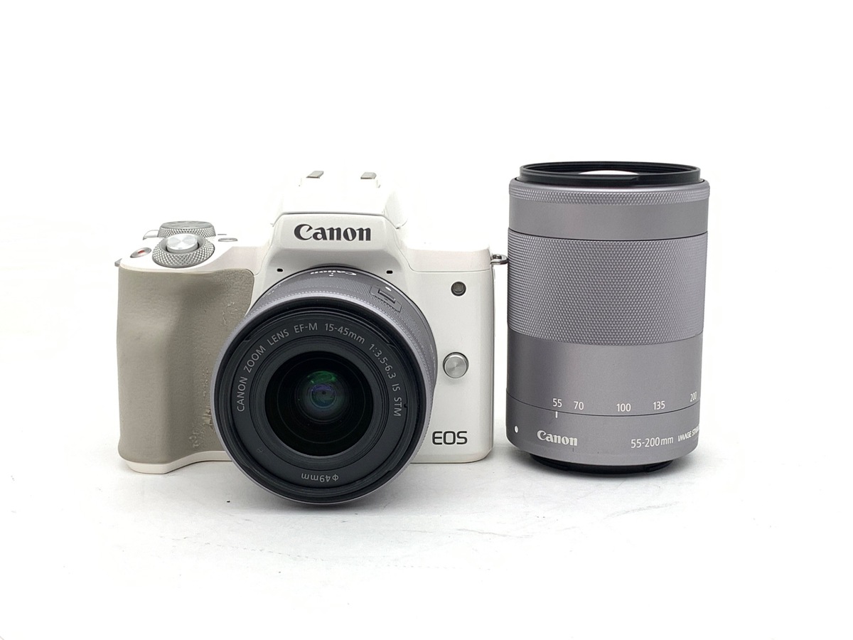 中古】キヤノン EOS Kiss M ダブルズームキット ホワイト｜｜カメラの