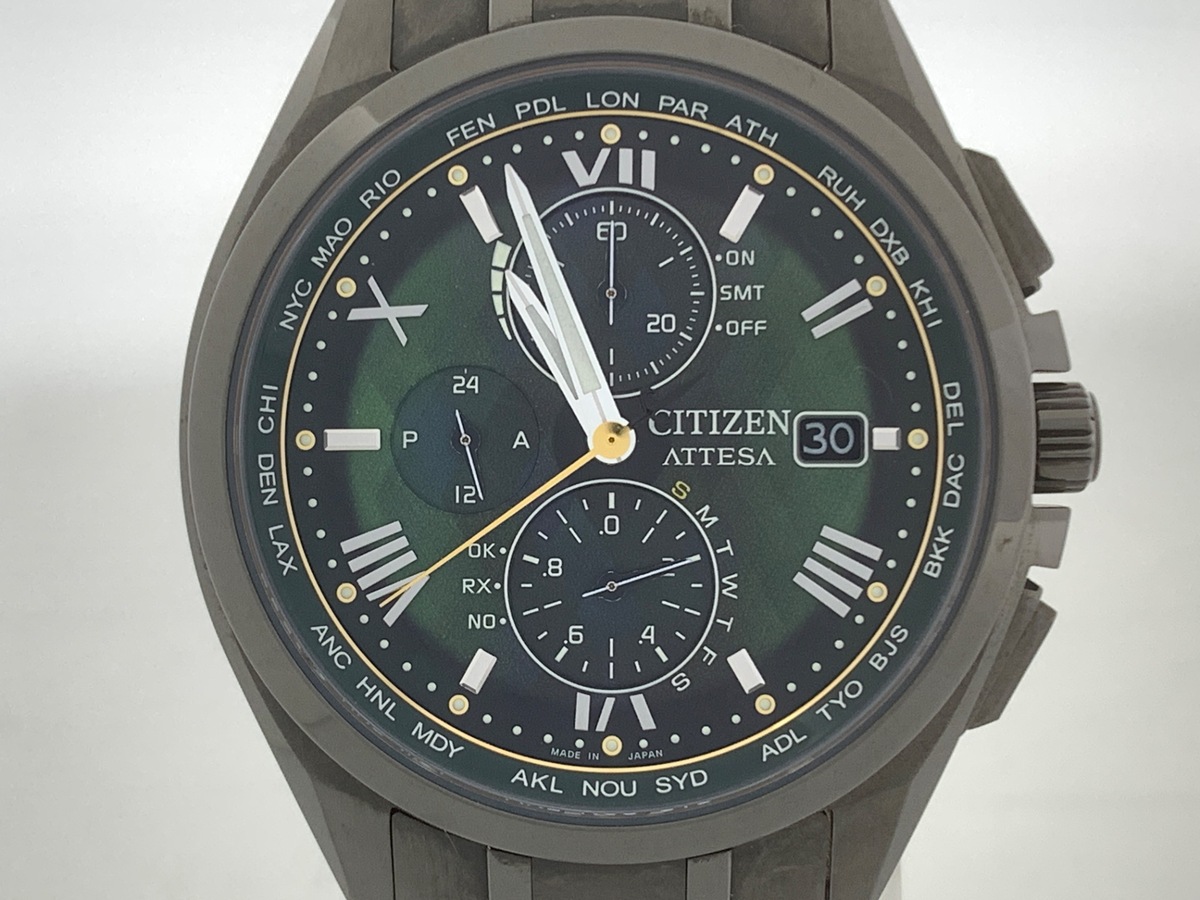シチズン アテッサ グリーン AT8049-61W スーパーチタニウム