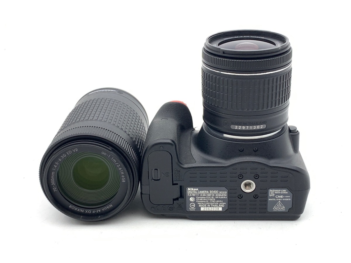 【美品ショット2867回】Nikon D3400 ダブルズームキット 中古】ニコン D3400 ダブルズームキット ブラック｜｜カメラのキタムラ