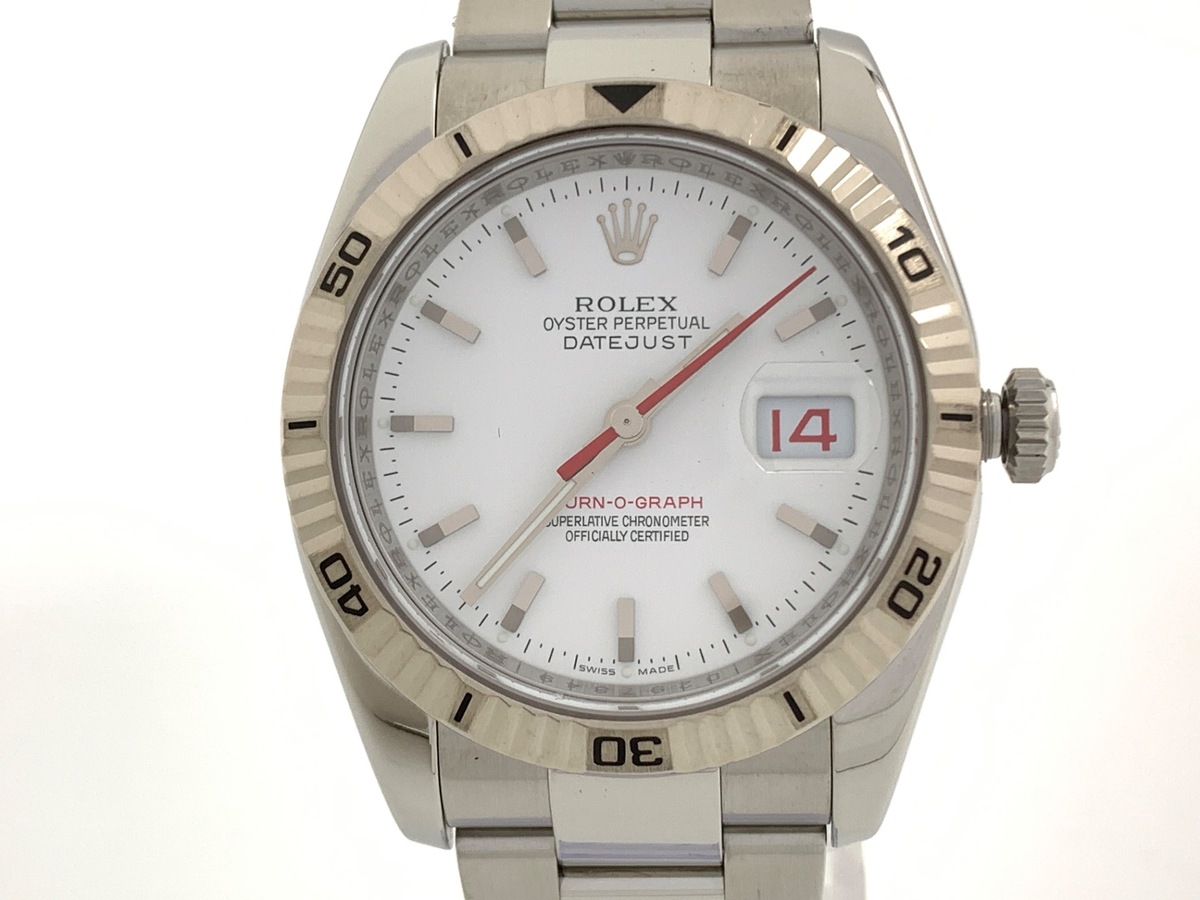 ロレックス(ROLEX) デイトジャスト ターノグラフ ホワイト 116264 ステンレススティール/ホワイトゴールド オイスターブレス