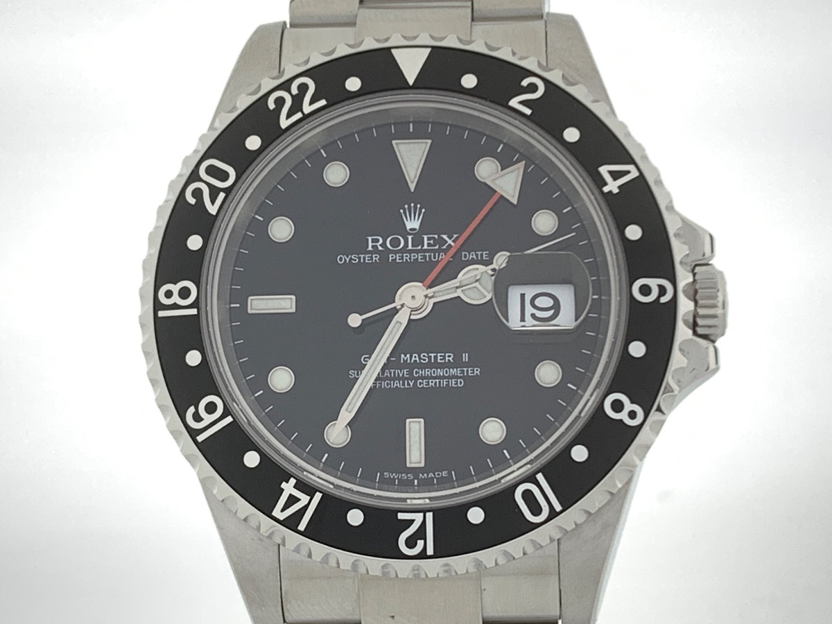 ロレックス(ROLEX) GMTマスターII ブラック 16710 ステンレススティール ブラックベゼル スティックダイヤル