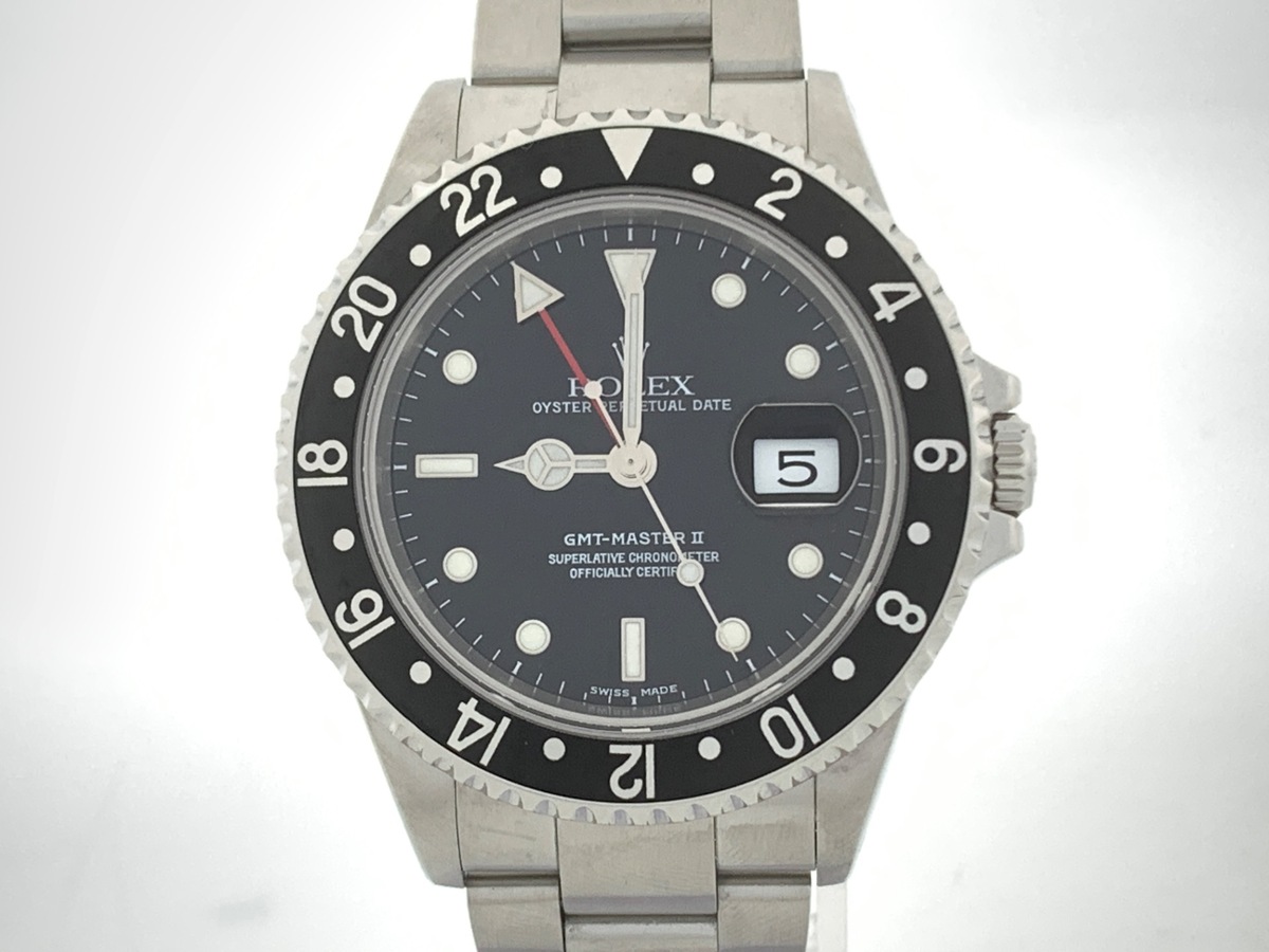ロレックス(ROLEX) GMTマスターII ブラック 16710 ステンレススティール ブラックベゼル ルミノバ