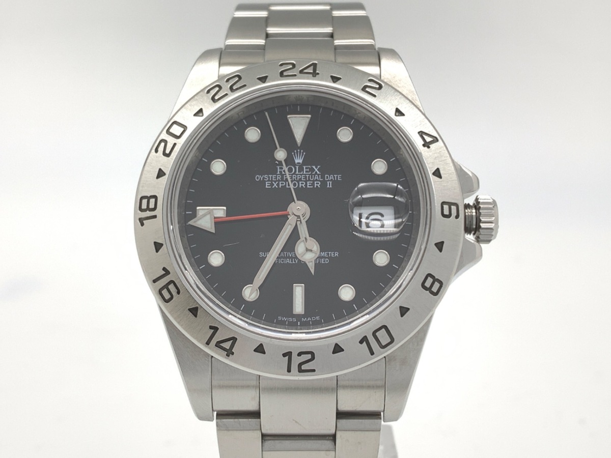 ロレックス(ROLEX) エクスプローラーII ブラック 16570 ステンレススティール