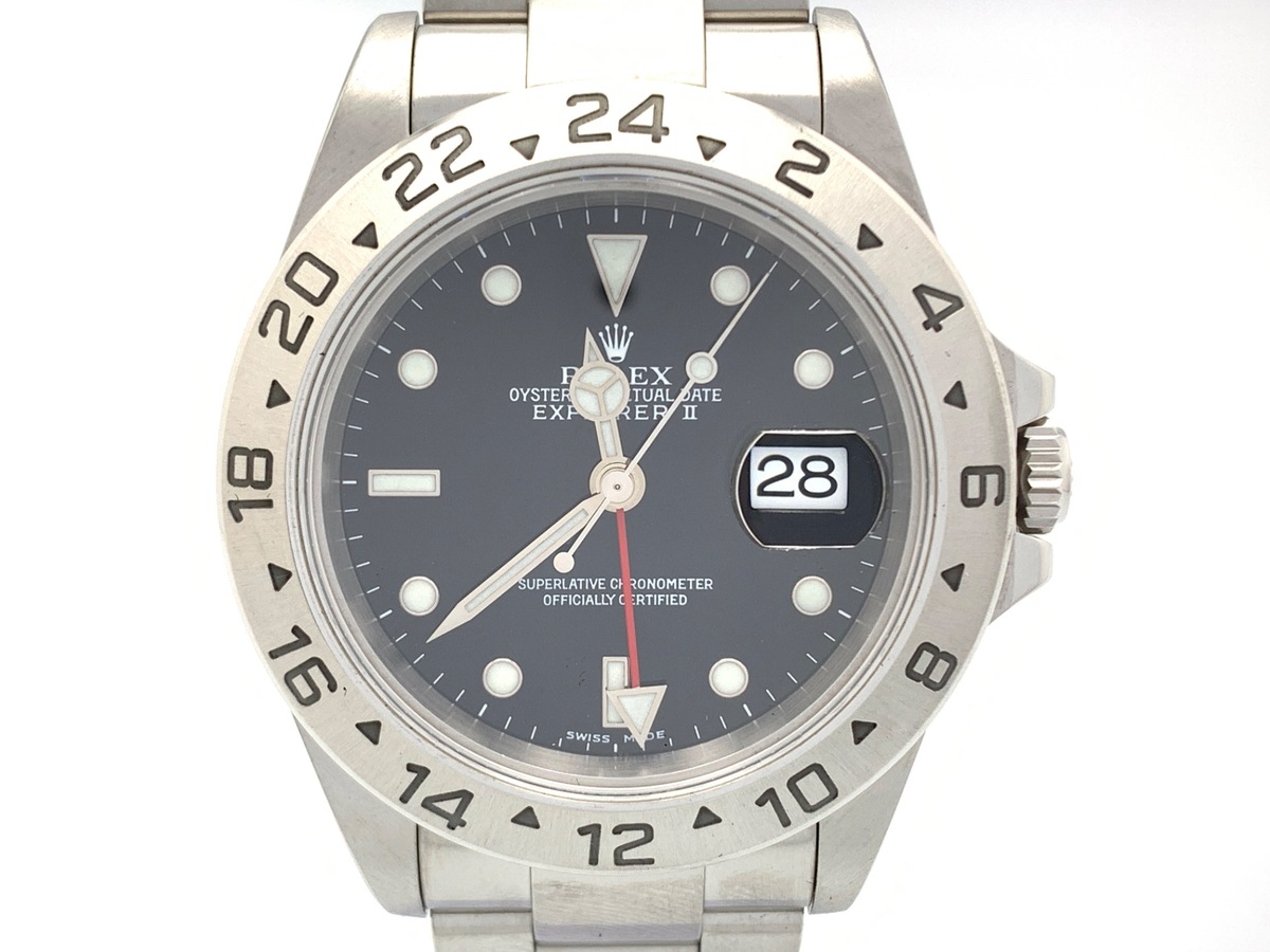 ロレックス(ROLEX) エクスプローラーII ブラック 16570 ステンレススティール