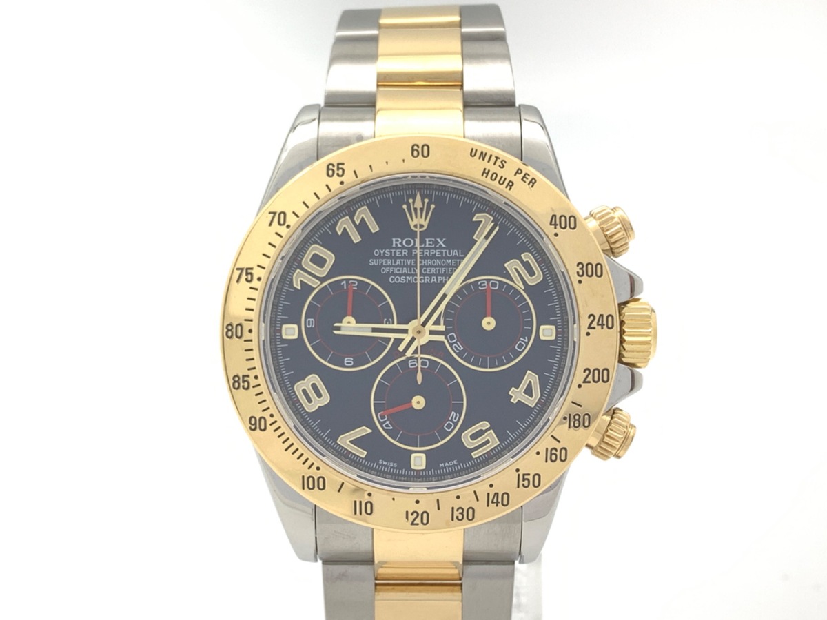 ロレックス(ROLEX) デイトナ ブルー 116523 ステンレススティール/イエローゴールド アラビア