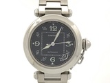中古】カルティエ パシャC 35mm ブラック W31043M7 ステンレス