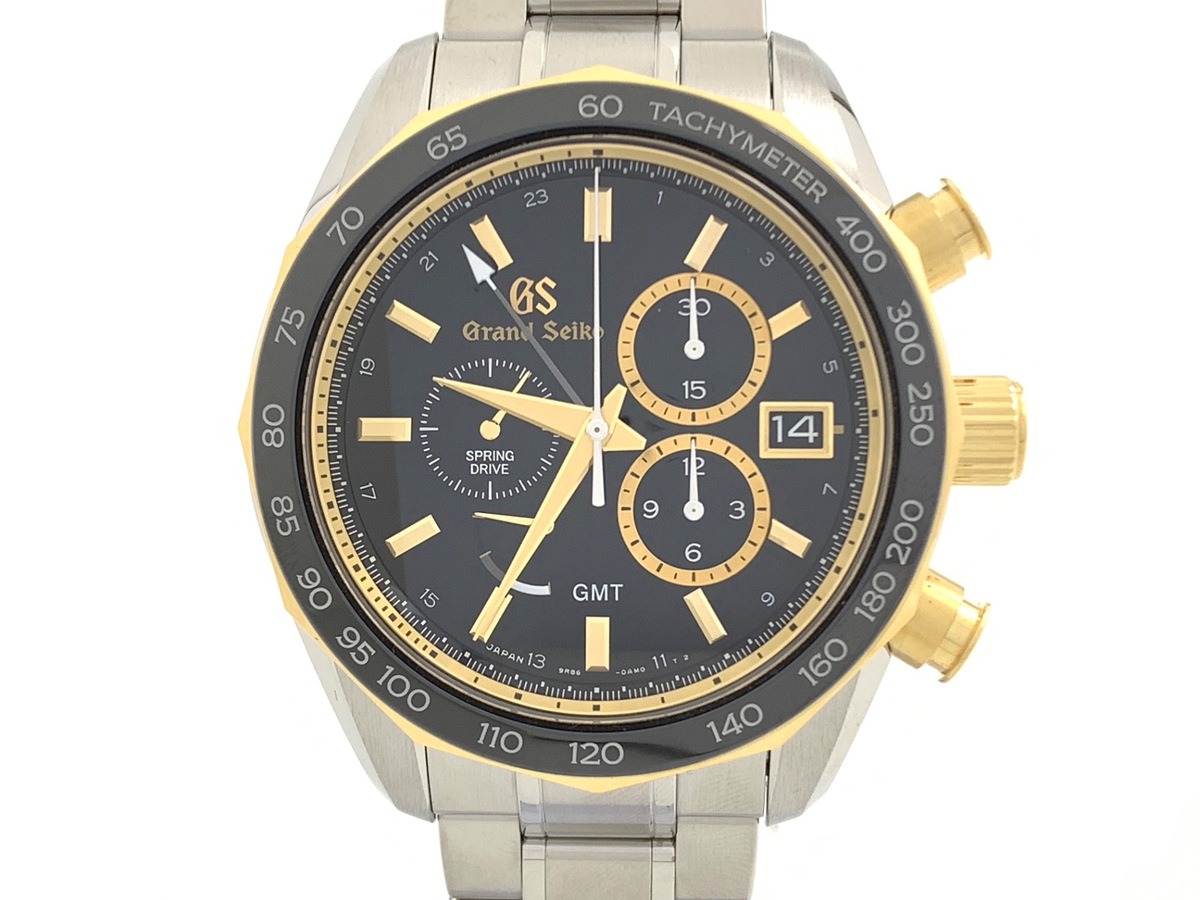 グランドセイコー スプリングドライブ ブラック SBGC240/9R86-0AM0 ステンレススティール/イエローゴールド/セラミック