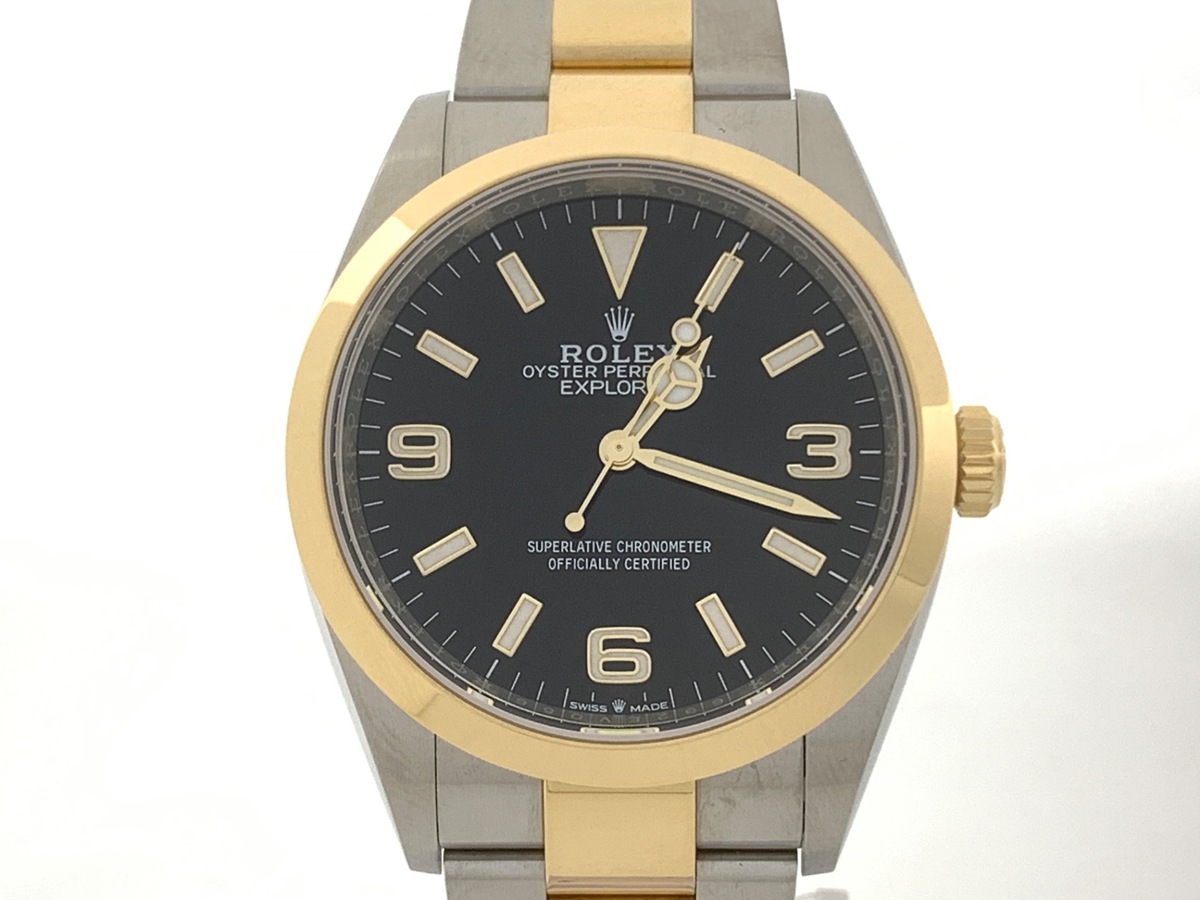 ロレックス(ROLEX) エクスプローラーI ブラック 124273 ステンレススティール/イエローゴールド