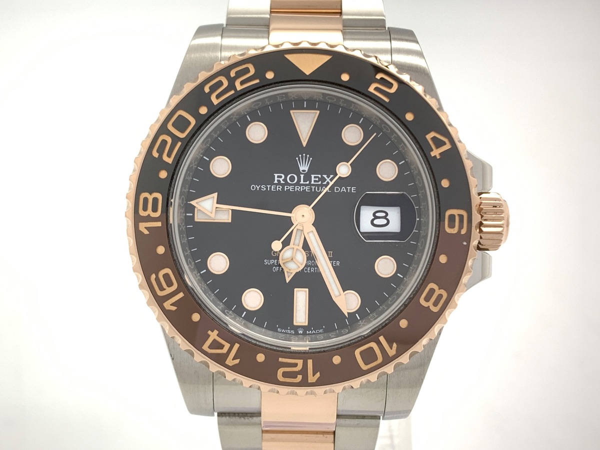 ロレックス(ROLEX) GMTマスターII ブラック 126711CHNR ステンレススティール/ローズゴールド オイスターブレス ブラック/ブルーベゼル
