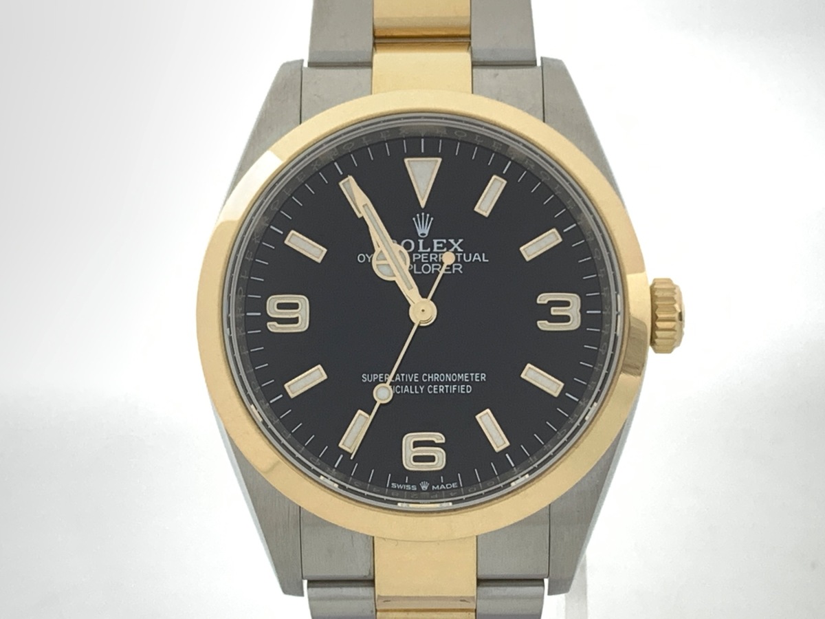 ロレックス(ROLEX) エクスプローラーI ブラック 124273 ステンレススティール/イエローゴールド
