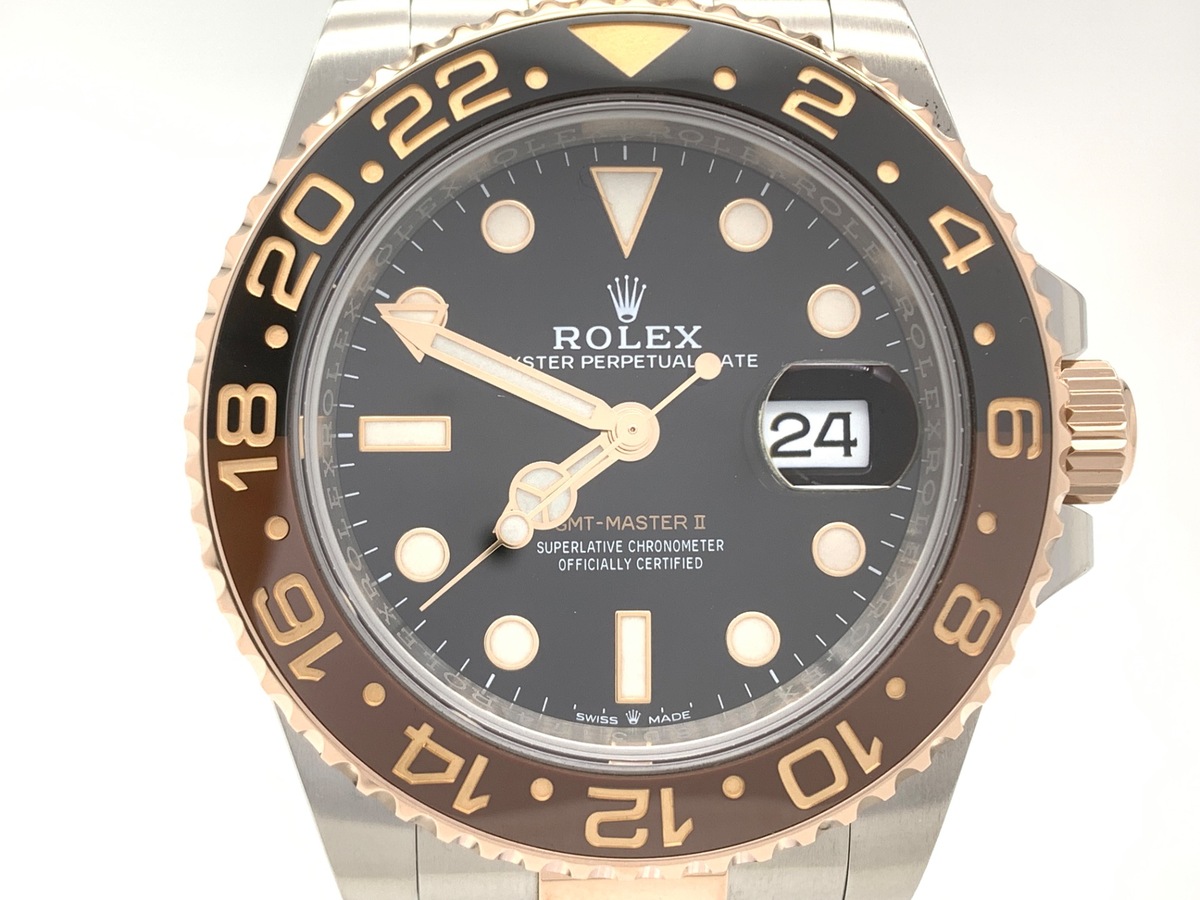 ロレックス(ROLEX) GMTマスターII ブラック 126711CHNR ステンレススティール/ローズゴールド オイスターブレス ブラック/ブルーベゼル