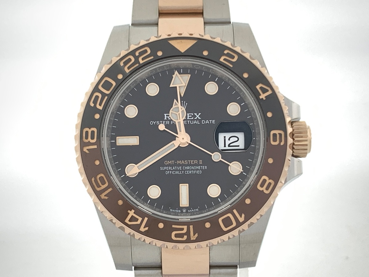 ロレックス(ROLEX) GMTマスターII ブラック 126711CHNR ステンレススティール/ローズゴールド オイスターブレス ブラック/ブルーベゼル